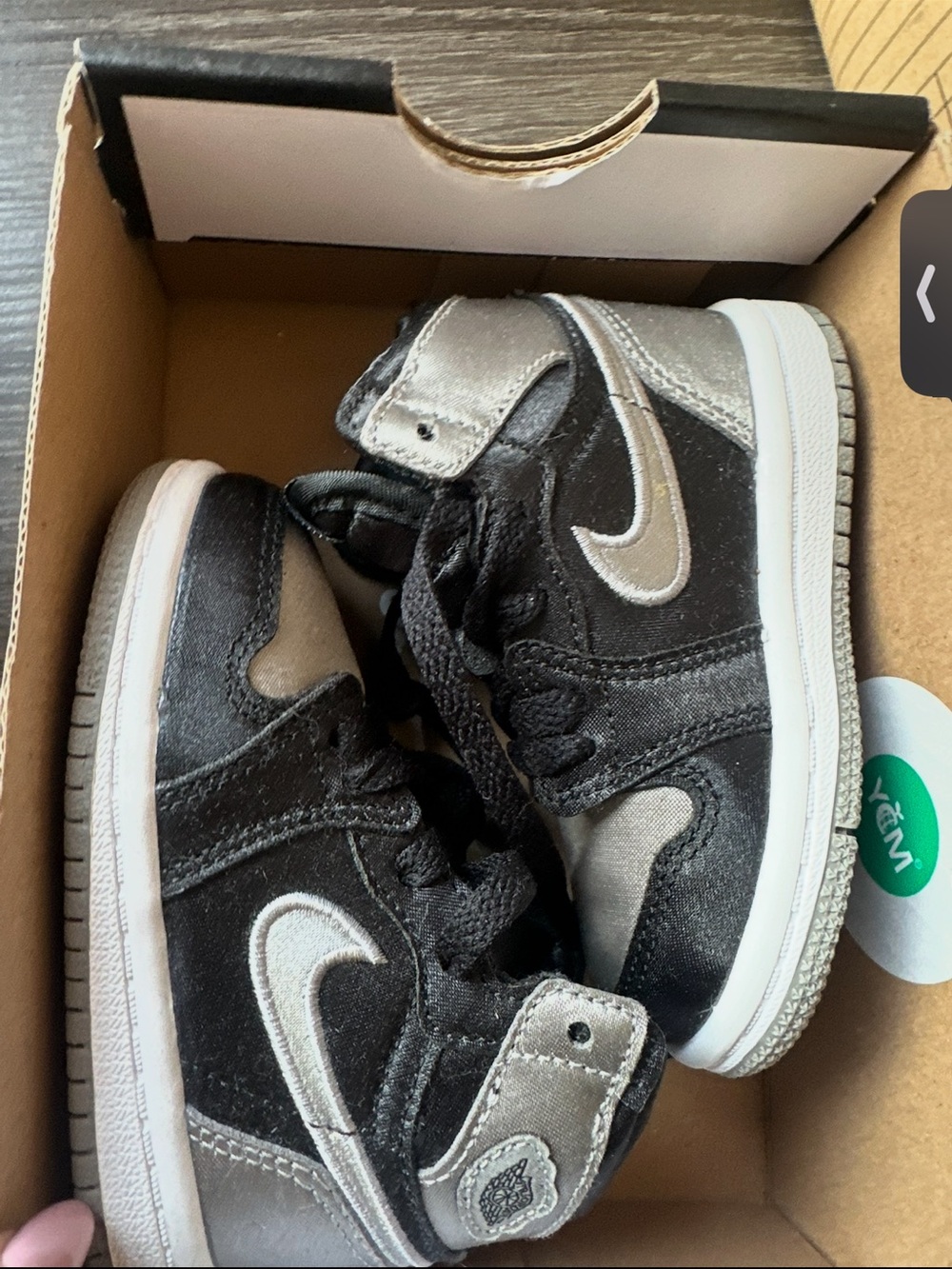Nike Kids Black and Silver High-Top Sneakers